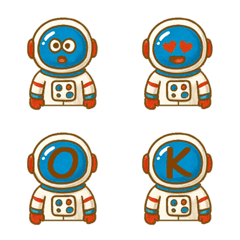 可愛太空人表情+26英文字母(咖啡色)