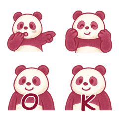可愛熊貓表情+26英文字母(粉紅色)