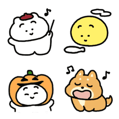 動く！まゆげねこと柴犬じょーじの秋