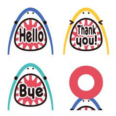 Moving! Shark's mouth emoji english ver