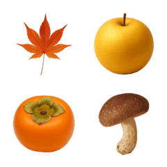 秋の風物詩/秋の味覚/図鑑絵文字