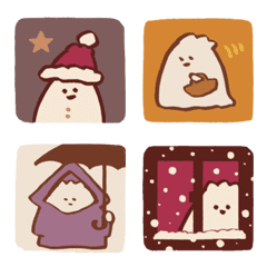 ぶるべりおばけのゆるっと絵文字　秋&冬