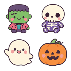 Cute Halloween buddies Emoji
