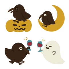 Crow Halloween emoji.