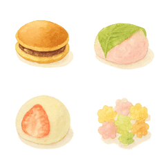 Japanese sweets watercolor style