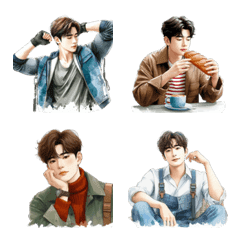 穿著各種服裝的帥哥表情符號 1