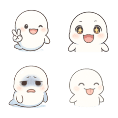 Emoji Ekspresi Si Paus Putih