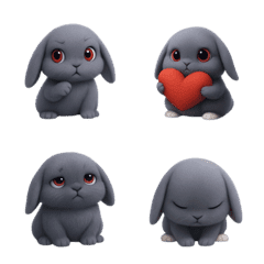 灰色垂耳兔子表情符號