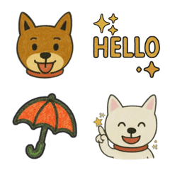 Crayon Style Shiba Emojis