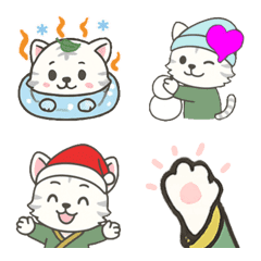 Winter! cute white tiger Emoji