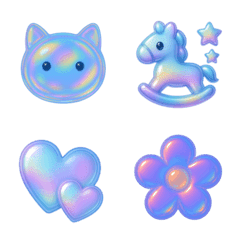 毎日♡ぷっくりオーロラ絵文字