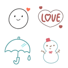 ＼日常使いに／しんぷる線画絵文字