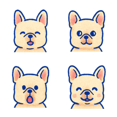 かわいいフレンチブルドッグ-青