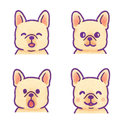 かわいいフレンチブルドッグ-紫