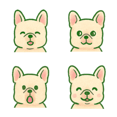 かわいいフレンチブルドッグ-緑