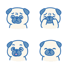 可愛巴哥犬的每日情緒-藍色