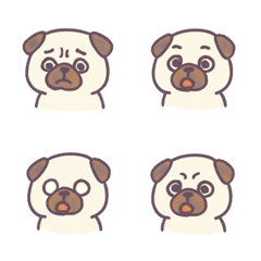 かわいいパグの日々の気分-茶色