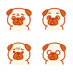 かわいいパグの日々の気分-オレンジ色