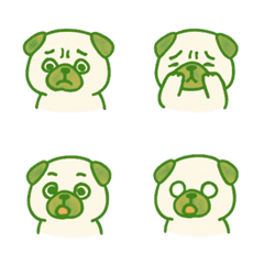 かわいいパグの日々の気分-緑