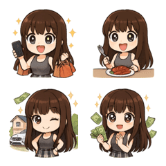 ช่วงเวลาประจำวันของเด็กผู้หญิงน่ารัก