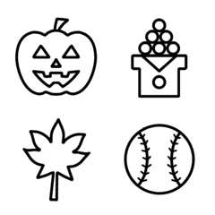 Chic autumn line drawing emoji