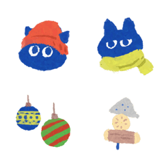 A laid-back black cat and winter