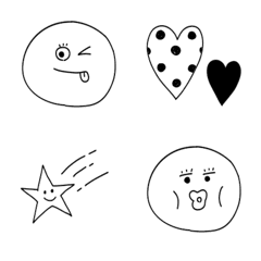 ☺︎シンプルモノクロ落書き絵文字☺︎