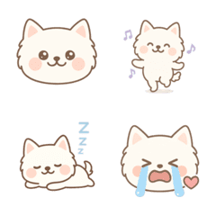 Fluffy White Dog Cute Emoji