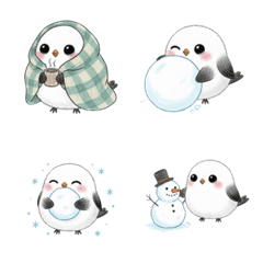 Emoji Burung Ekor Panjang Salju