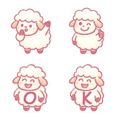 動物園かわいい羊+26英語（ピンク）