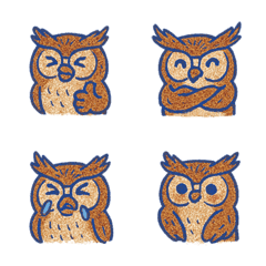 สวนสัตว์นกฮูกน่ารักสำนวนประจำวัน(สีฟ้า)