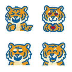 かわいくてユーモラスな小さなトラ（青）