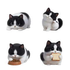 搖擺的黑白貓表情符號