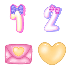 ตัวเลขและของตกแต่งแชทสุดน่ารัก อิโมจิ