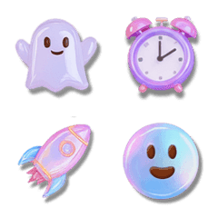 かわいい♡オーロラカラーぷっくり絵文字