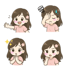 ピンクガールの日常スタンプ