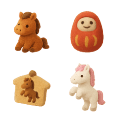 Colorful horses, unicorn, Pegasus