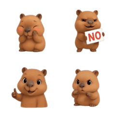 可愛搖擺的水豚表情符號