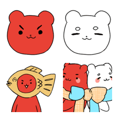 Red and white bear emoji!