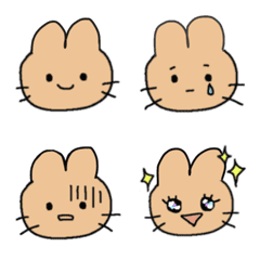 simple cute brown sweet rabbit face