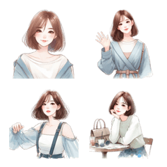 短髮美女表情符號 3