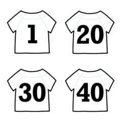 野球背番号絵文字 シンプル数字【1-40】