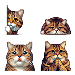 言葉なし 伝える太っちょキジトラ猫 絵文字