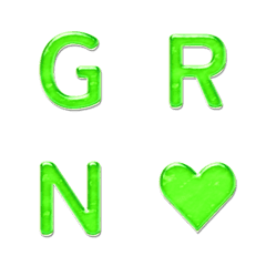 晶亮綠色果凍 字母表情貼