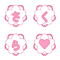 白色櫻花徽章 字母表情貼