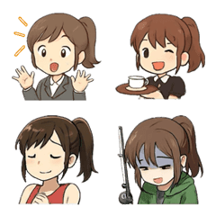 Ponytail woman emoji