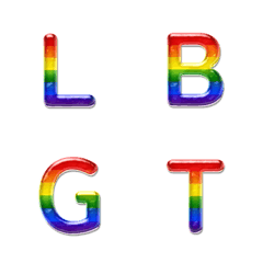 晶亮彩虹果凍 字母表情貼