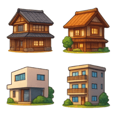 Japanese Houses – LINE Emoji | LINE STORE