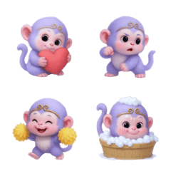 可愛的紫色猴子表情符號 (ANM)