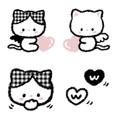 Black and White  Cat Emoji